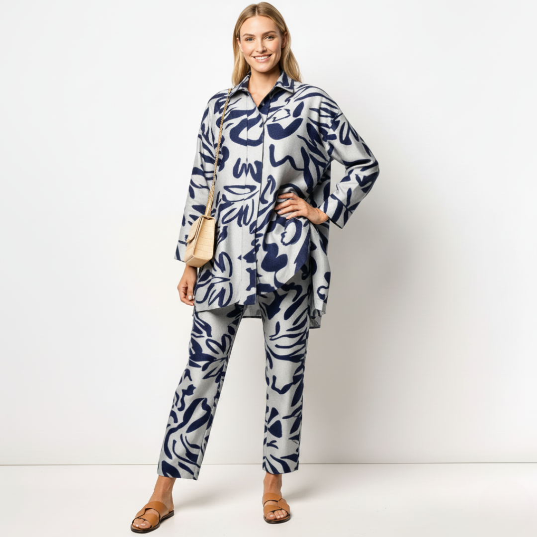 Strukturiertes Herbstkleid für Damen | Langarm Design