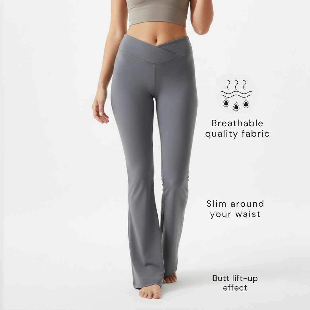 High-Waist Yoga-Hose für Damen | Elastische Slimming Flared Pants