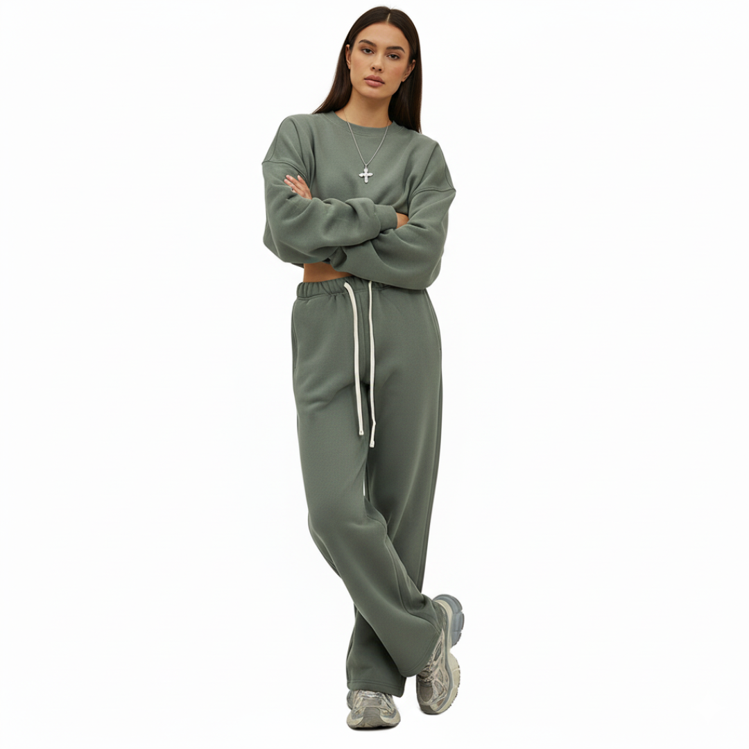 Jogginghose mit geradem Bein und elastischem Bund für Damen