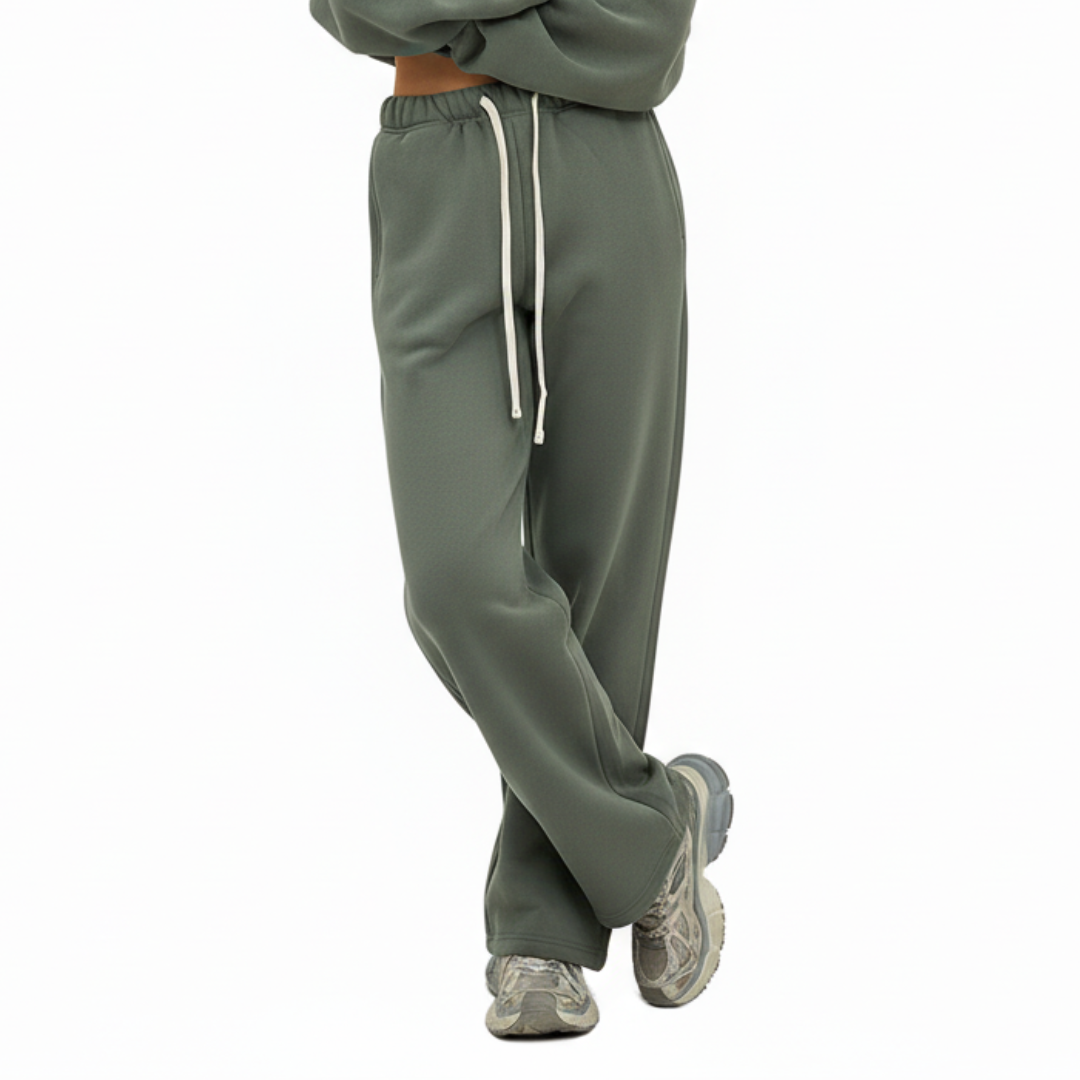 Jogginghose mit geradem Bein und elastischem Bund für Damen