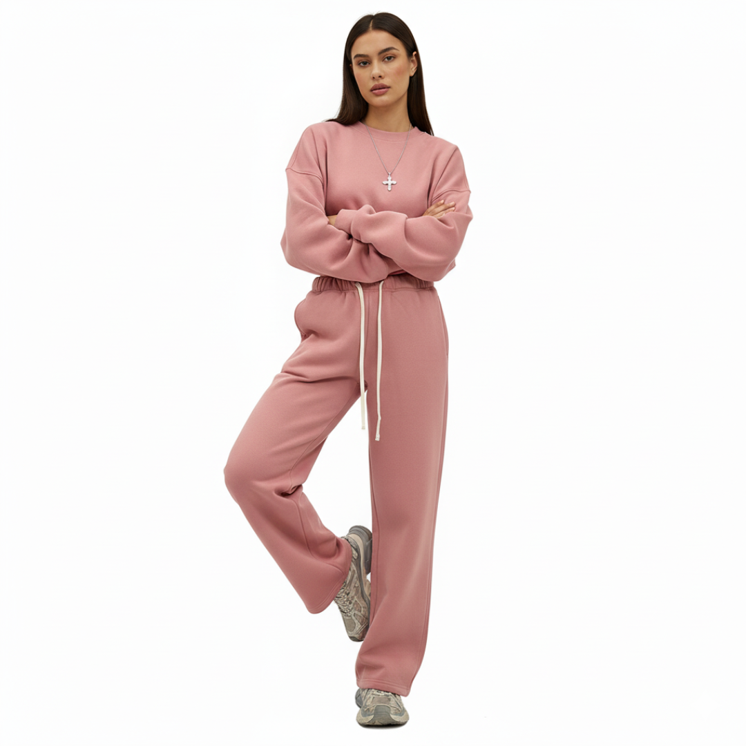 Jogginghose mit geradem Bein und elastischem Bund für Damen