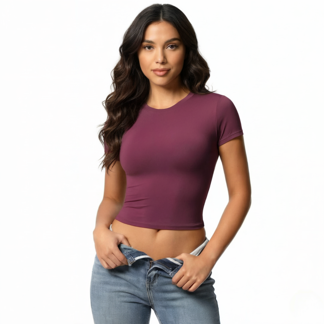 Kurzarmshirt in Cropped-Länge für Damen