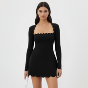 Tennis Kleid für Damen | Langarm, Wellenmuster, Atmungsaktiv