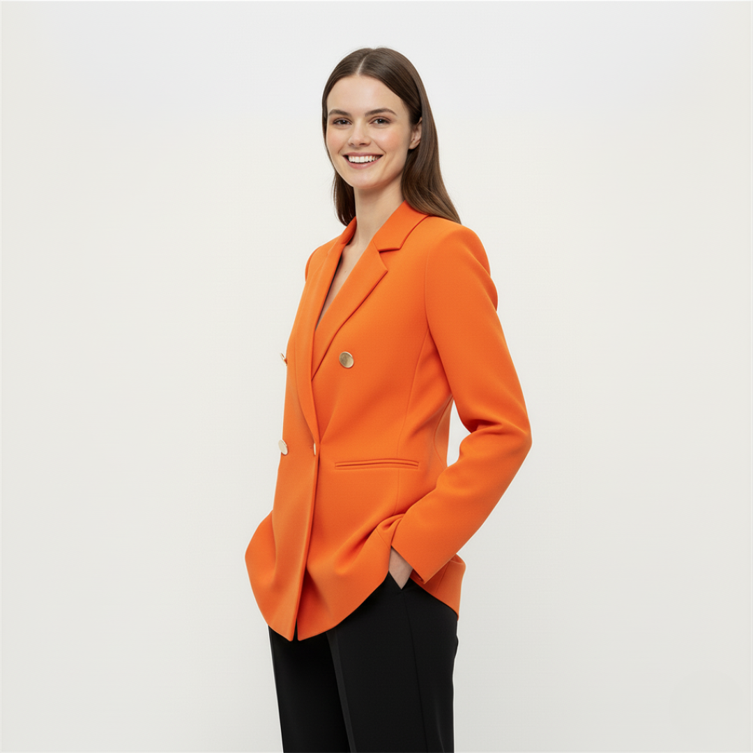 Doppelreihiger Blazer für Damen | Spitzrevers Design