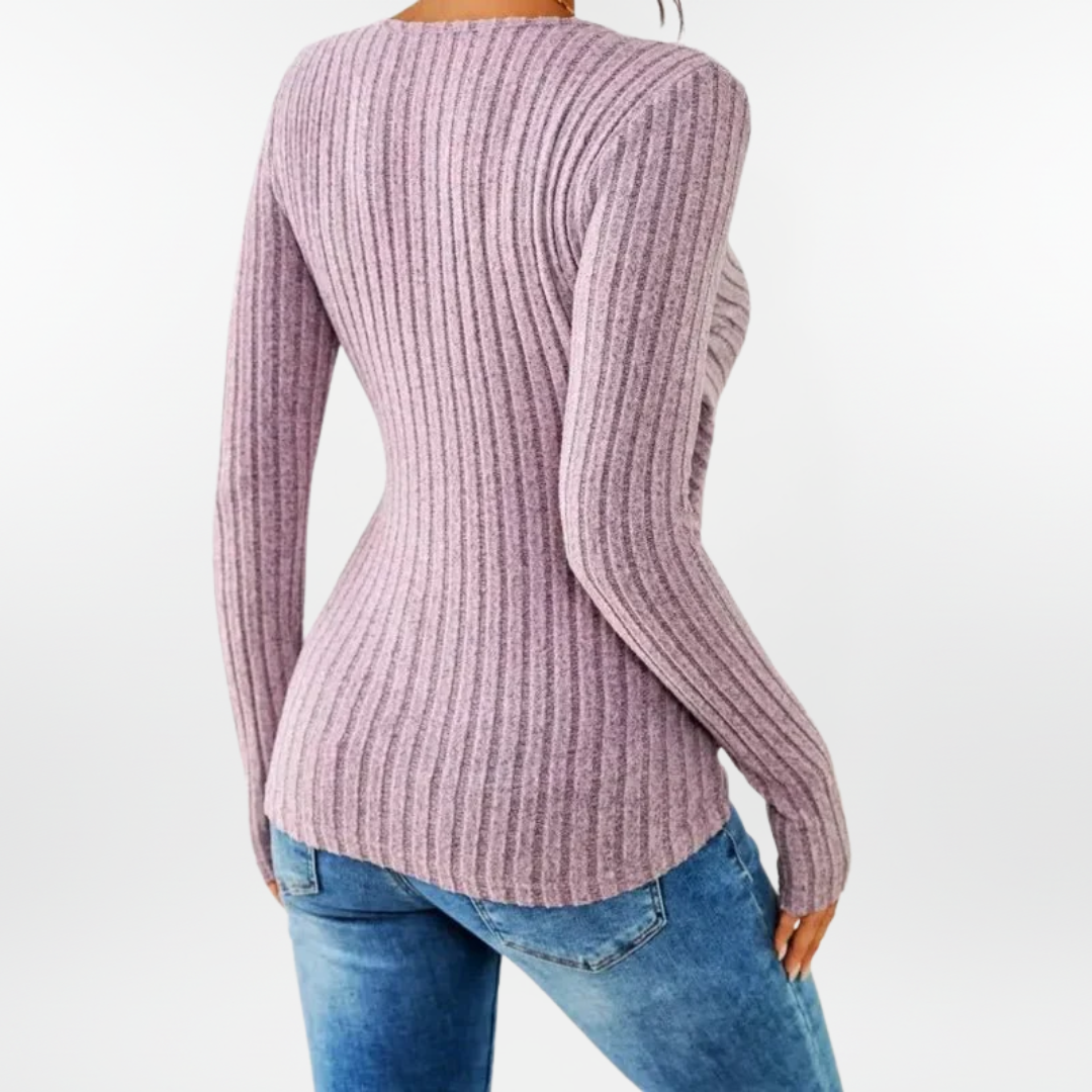 Damen Langarmpullover | mit V-Ausschnitt