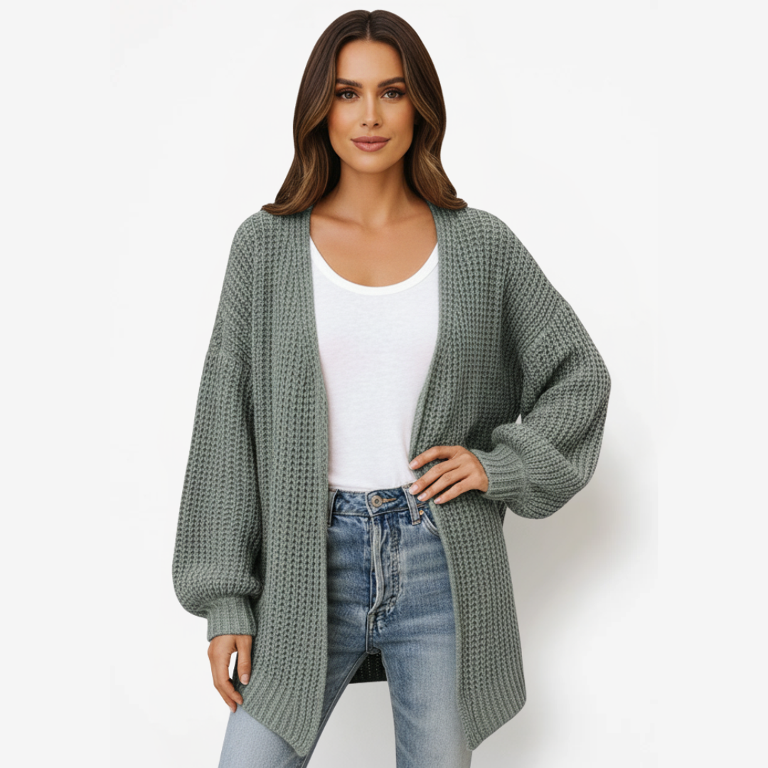 Oversized cardigan for women | Open front design