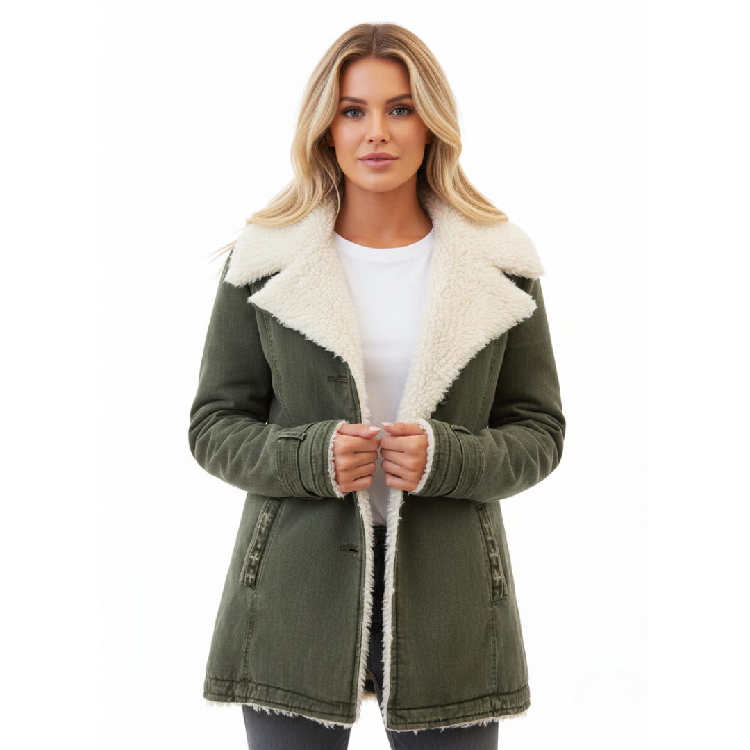 Women's Teddy Jacket with Sherpa Lining | Full-Zip Design