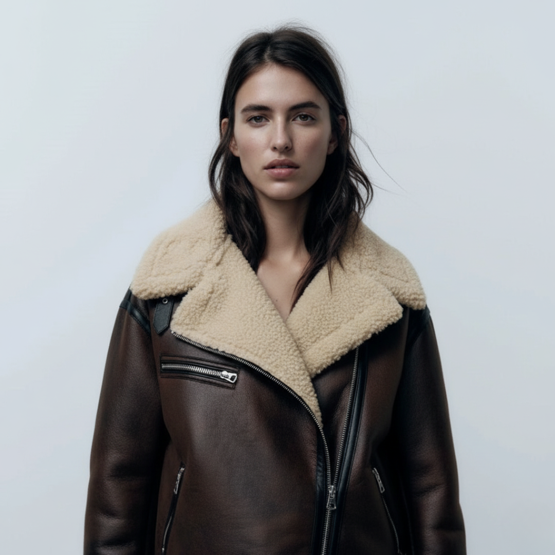 Oversized Jacke Damen | Mit Kragen und Gürteldetails