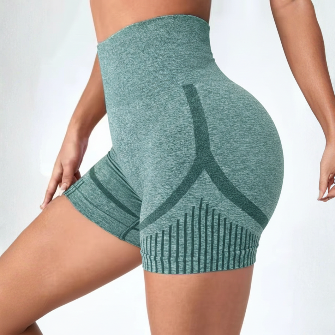 High waisted gym shorts for women with pattern