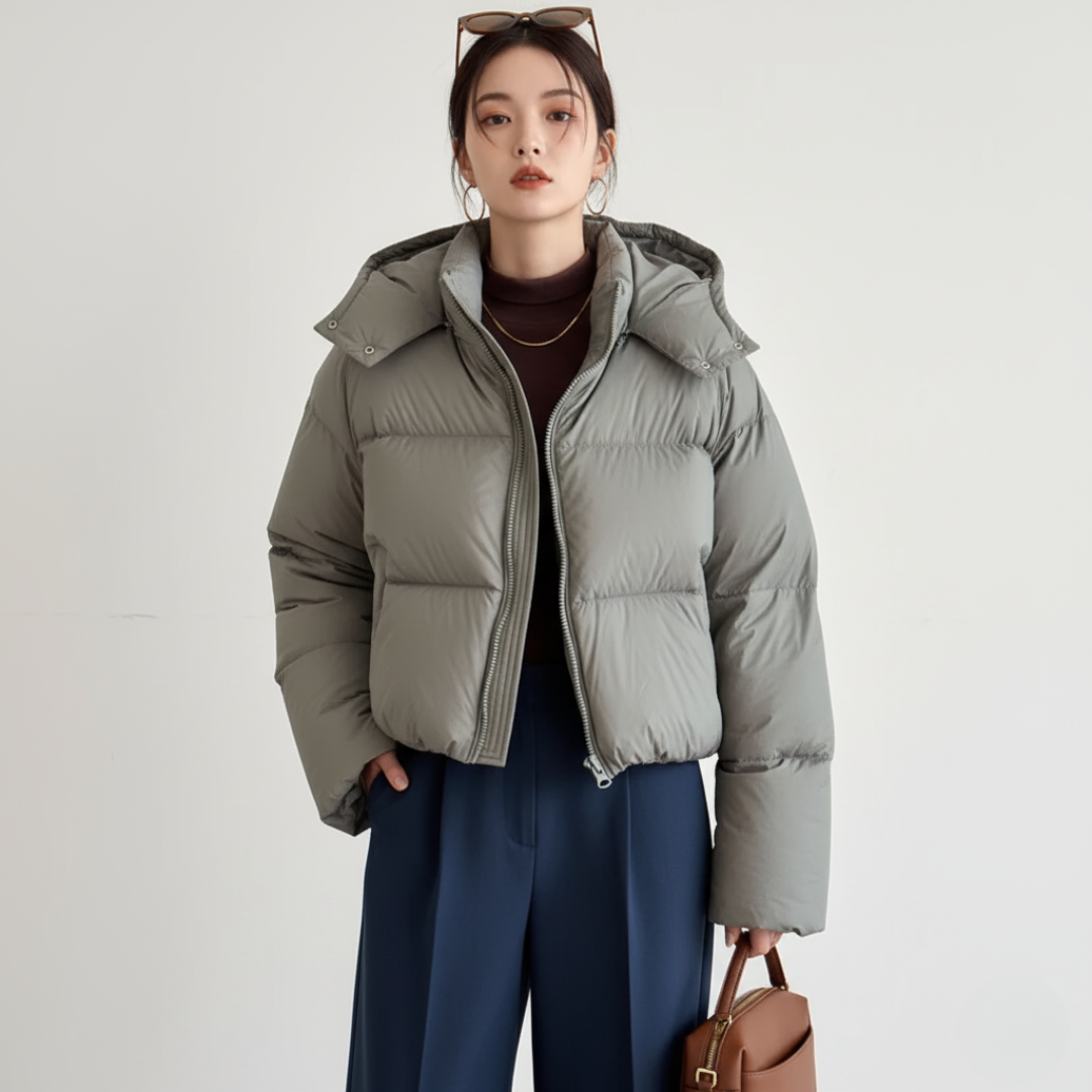 Stepp Pufferjacke Damen mit Kapuze | Isolierende Außenschicht