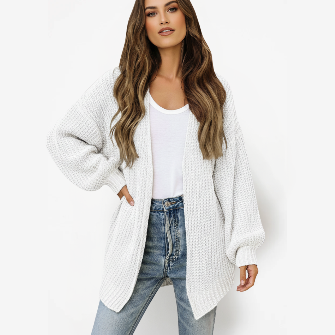 Oversized cardigan for women | Open front design