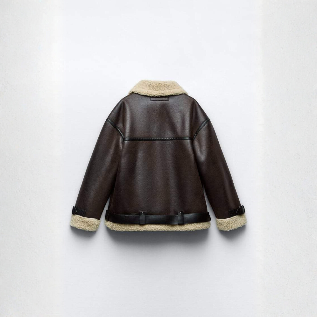 Oversized Jacke Damen | Mit Kragen und Gürteldetails