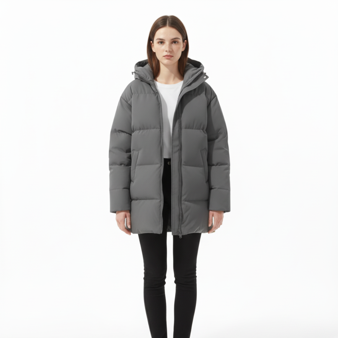 Pufferjacke Damen mit Kapuze | Isolierende Außenschicht