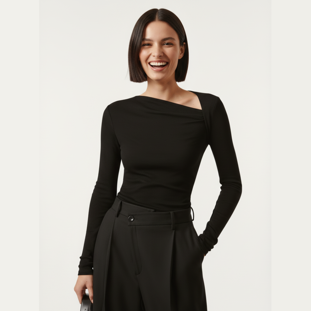 Langarmshirt für Damen | Asymmetrisches Design