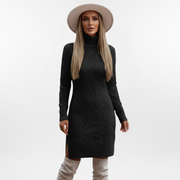 Elegantes Strickkleid für Damen | Mit Langarm und Gürtel