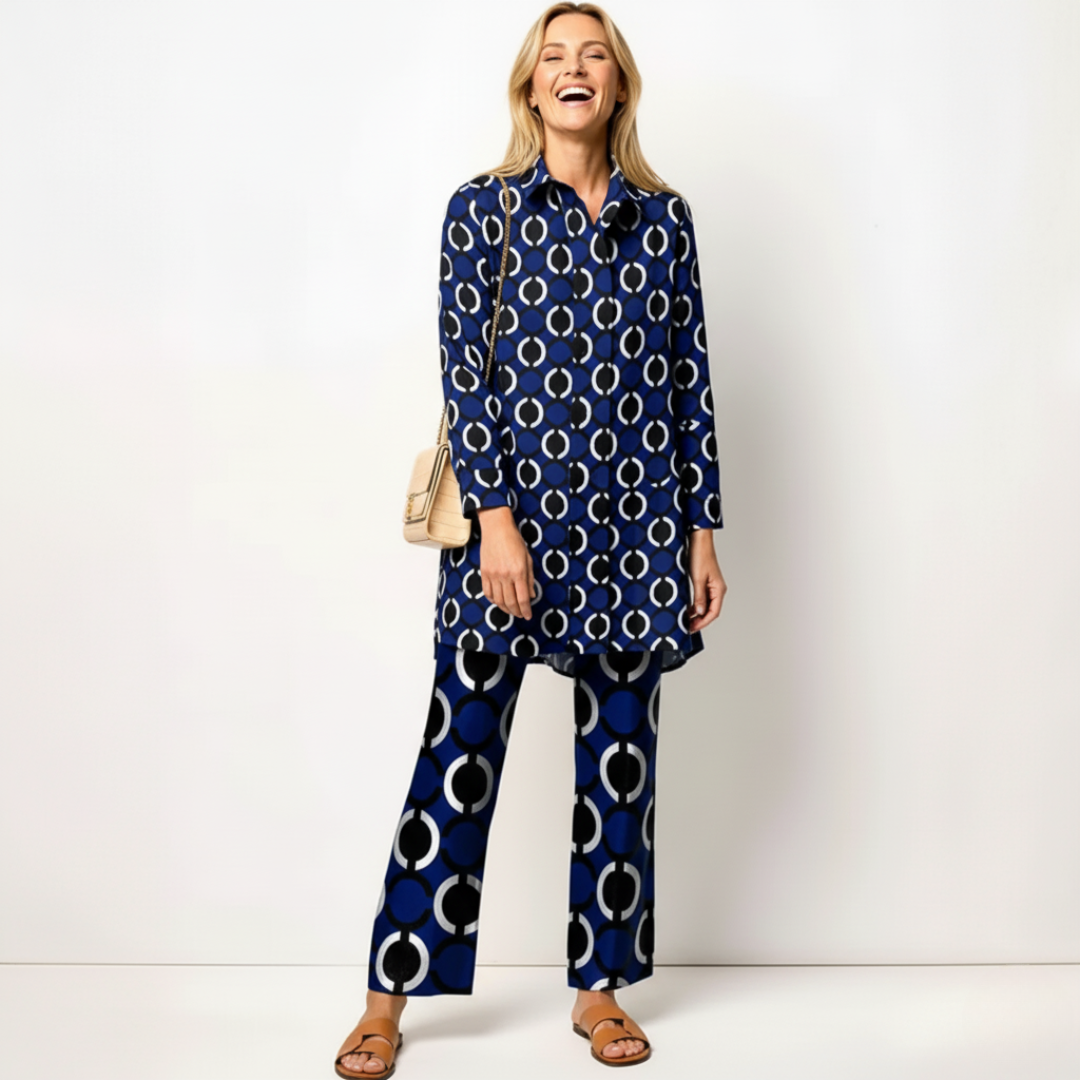 Strukturiertes Herbstkleid für Damen | Langarm Design