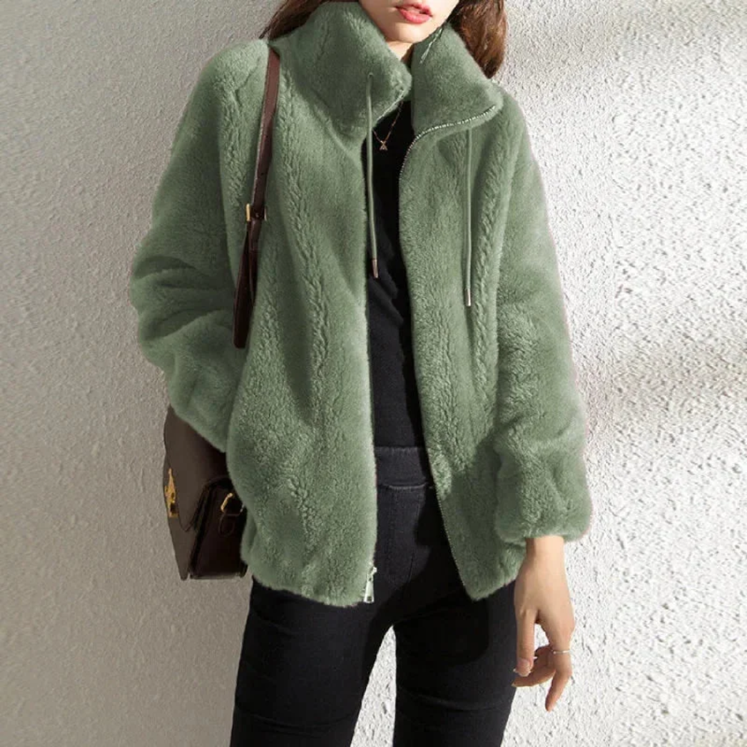 Women's Teddy Jacket | With stand-up collar and zipper