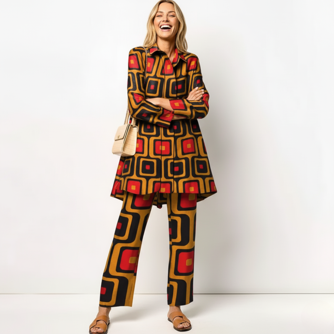 Strukturiertes Herbstkleid für Damen | Langarm Design