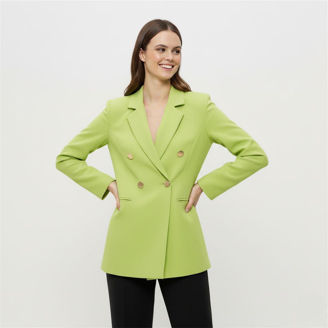 Doppelreihiger Blazer für Damen | Spitzrevers Design