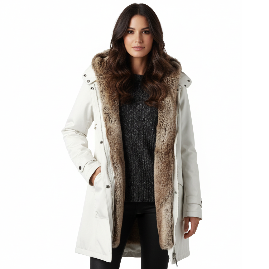 Damen Winterparka mit Kapuze und Gürtel | Winteroberbekleidung