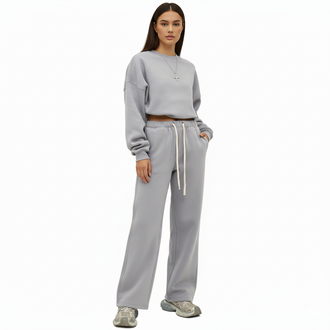 Jogginghose mit geradem Bein und elastischem Bund für Damen
