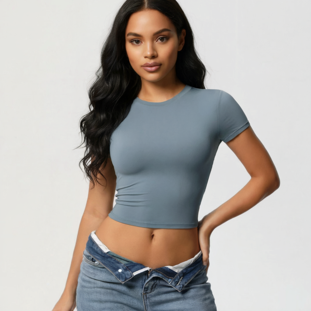 Kurzarmshirt in Cropped-Länge für Damen