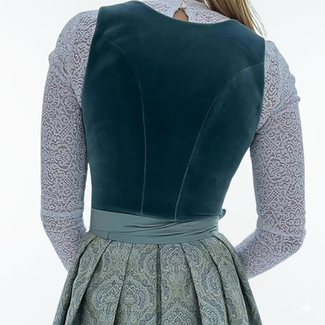 Besticktes Midi-Dirndlkleid für Damen | Vintage-Stil