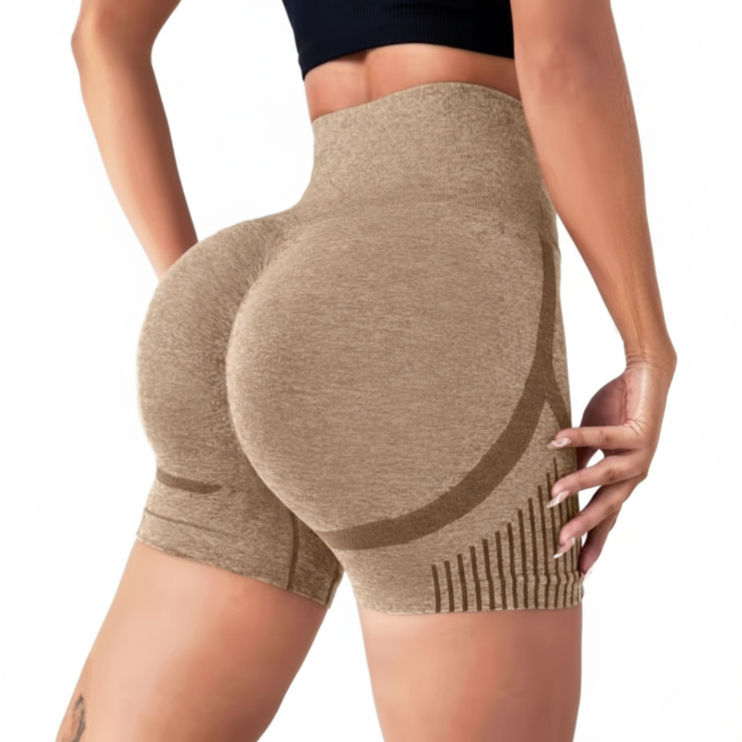 High waisted gym shorts for women with pattern