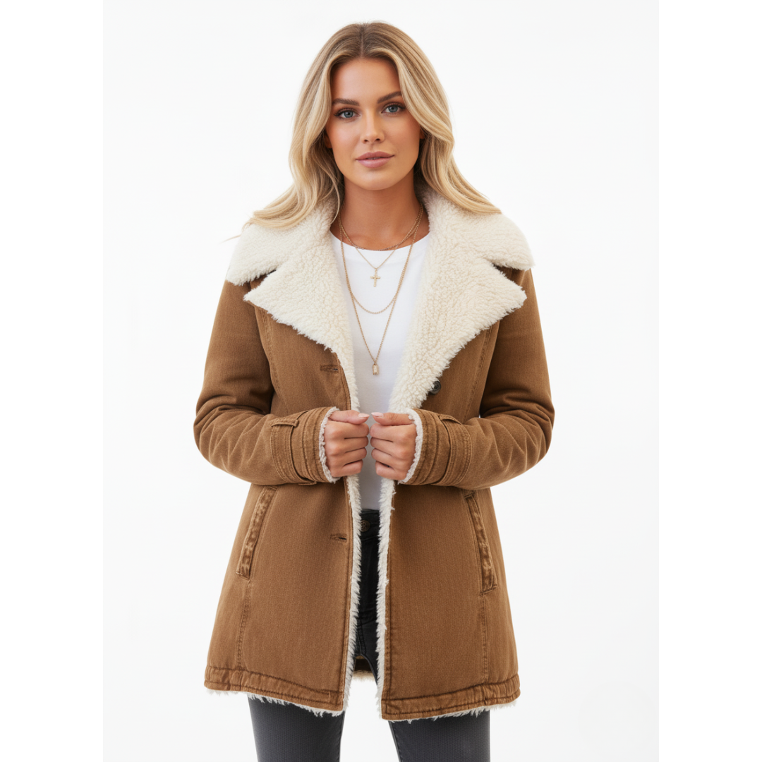 Women's Teddy Jacket with Sherpa Lining | Full-Zip Design