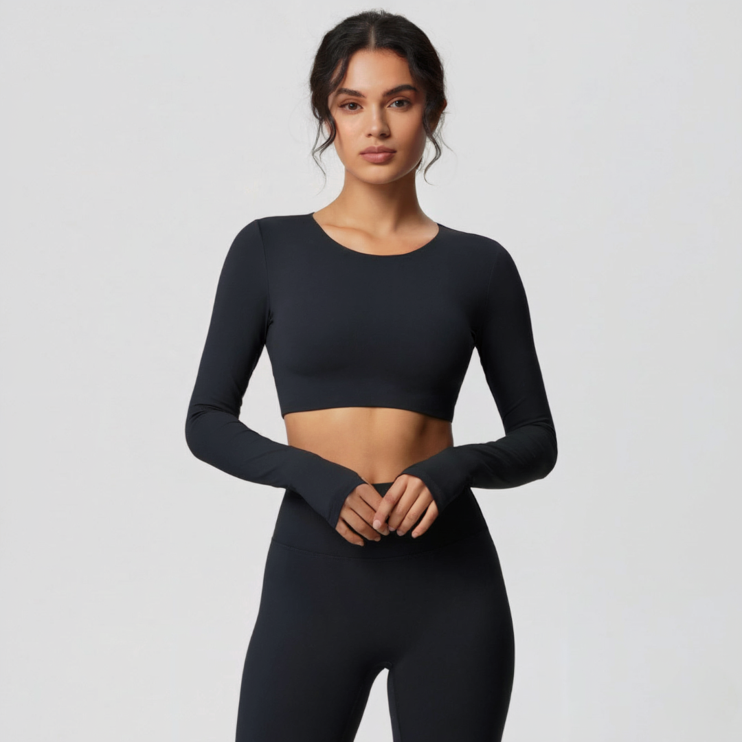 Langärmeliges Crop Top für Damen