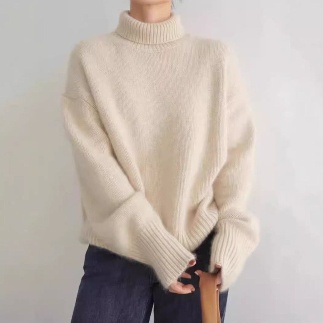 Rollkragen Strickpullover für Damen | Langarm Design