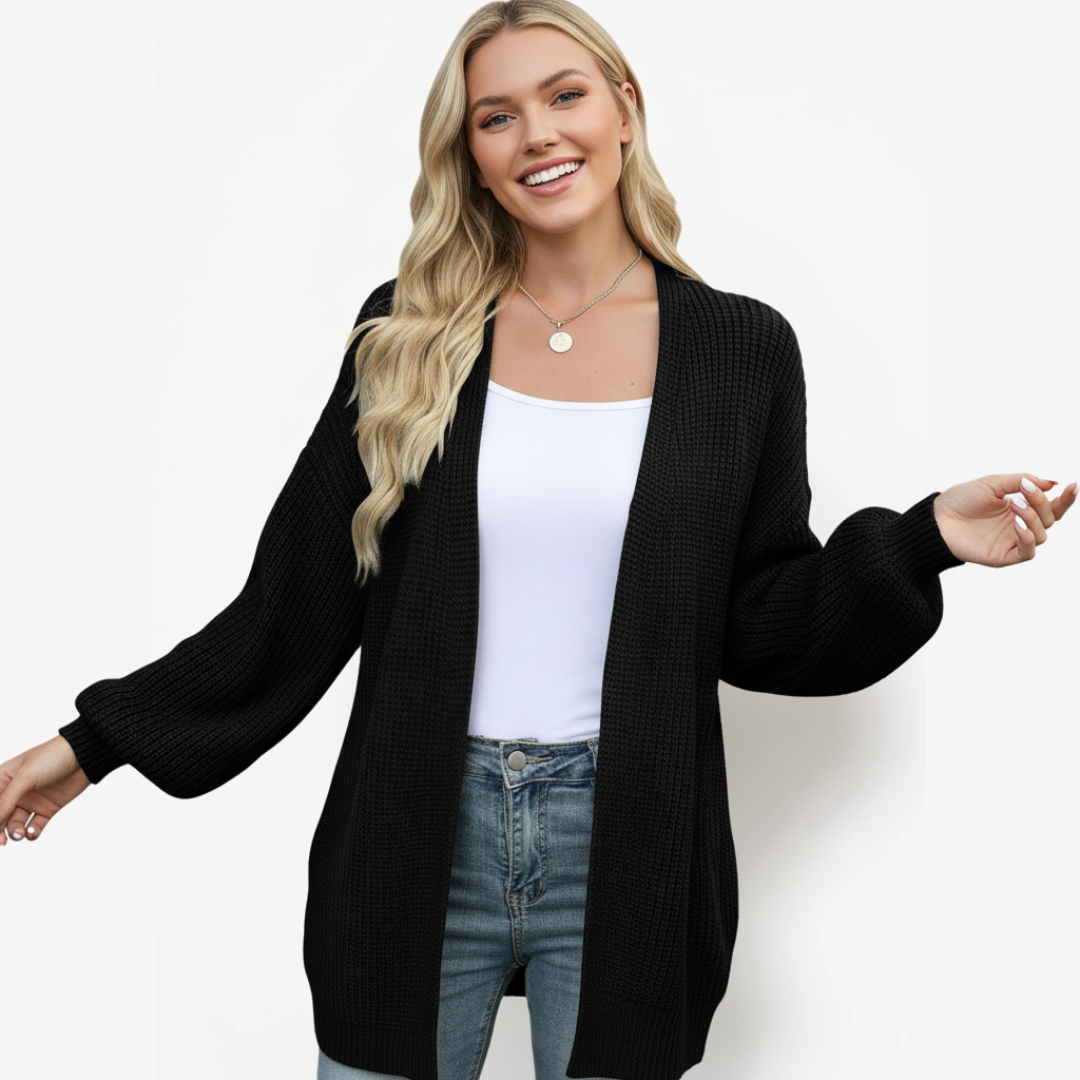 Oversized Strickjacke für Damen | Offenes Design vorn