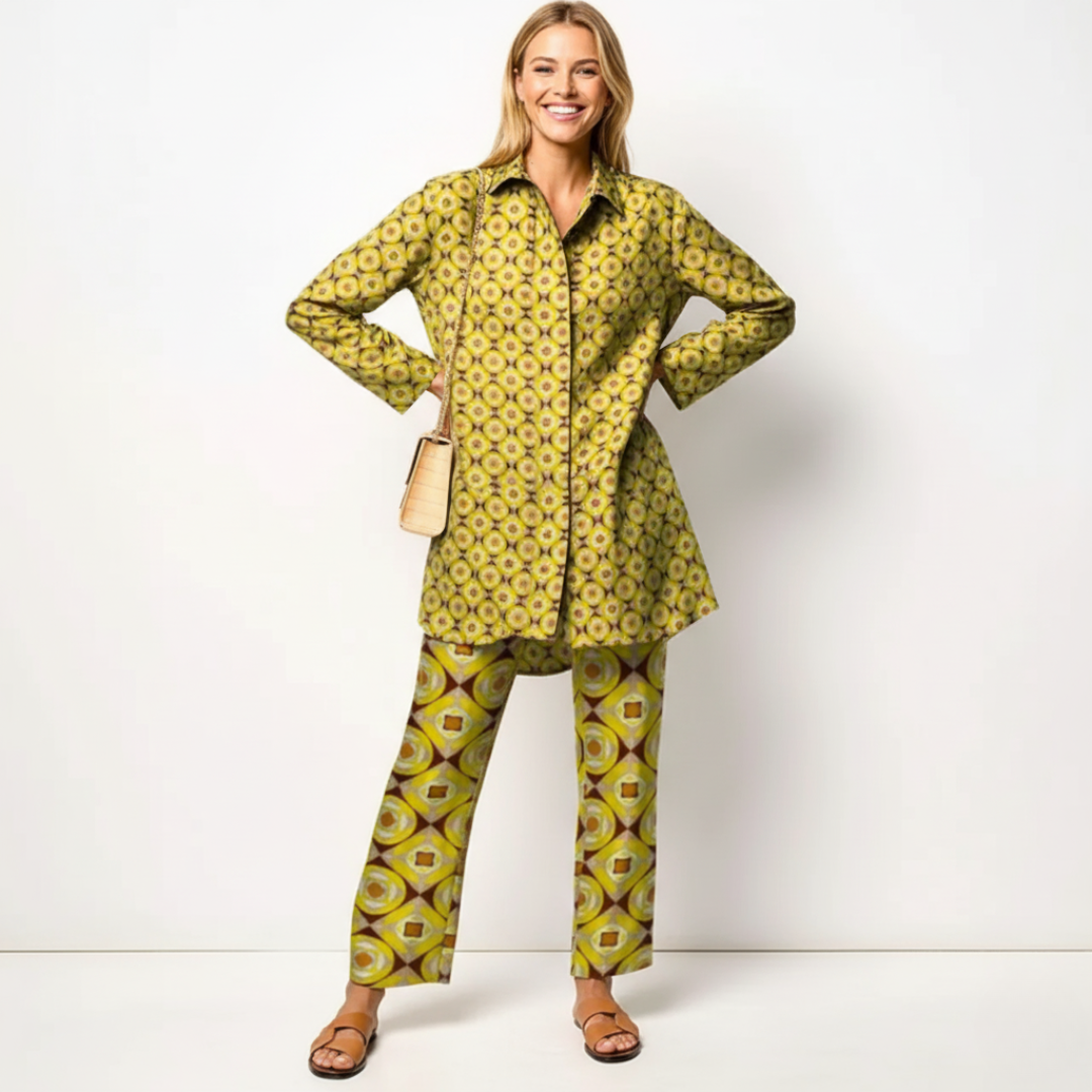 Strukturiertes Herbstkleid für Damen | Langarm Design