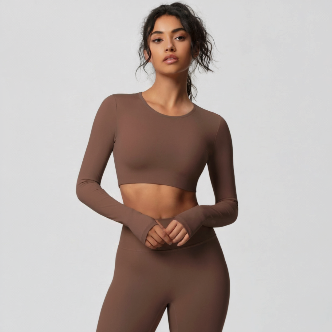Langärmeliges Crop Top für Damen