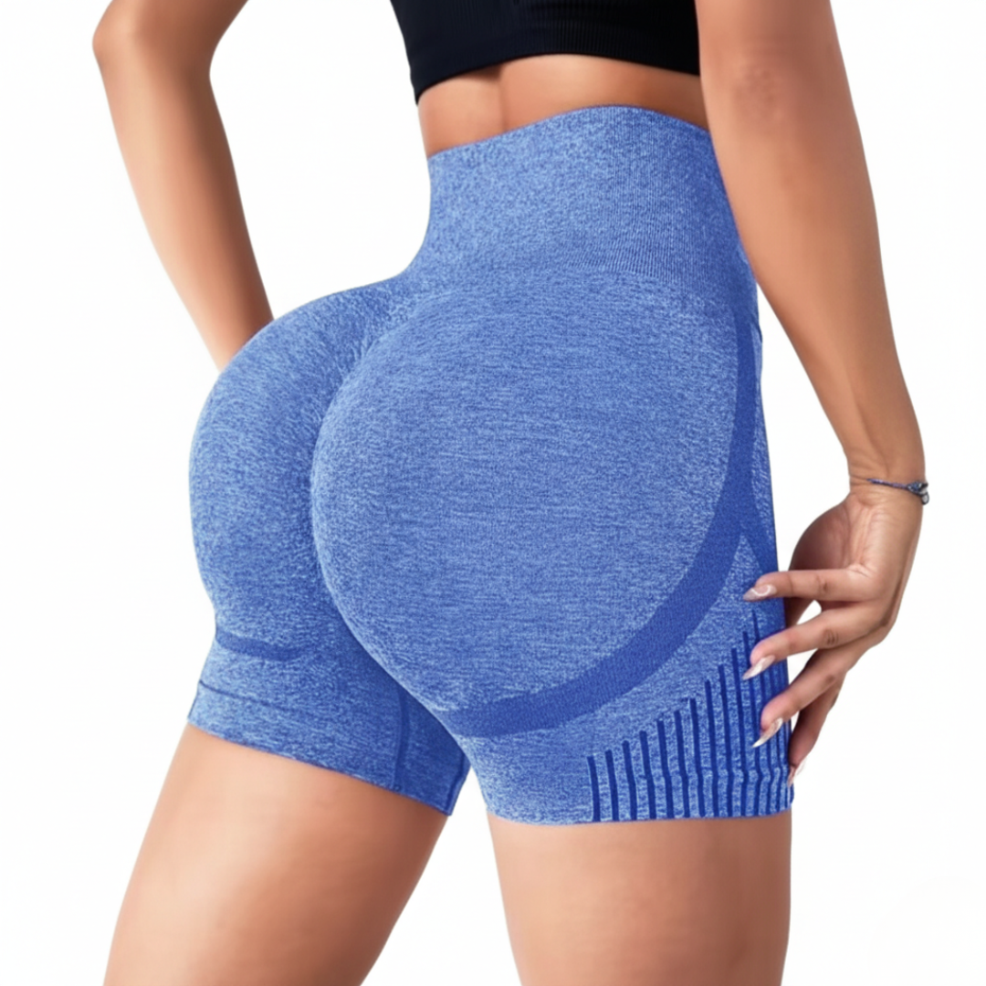 High waisted gym shorts for women with pattern