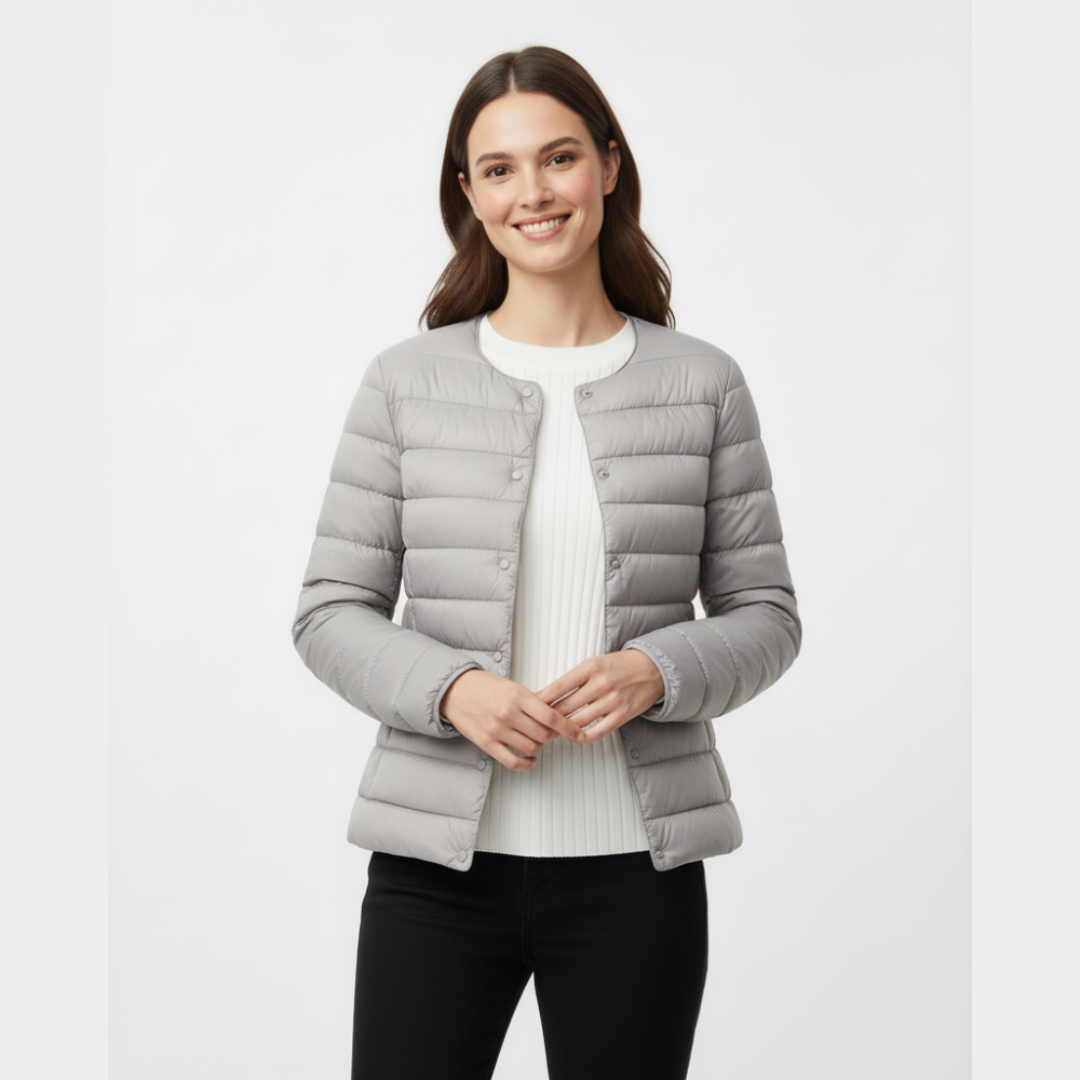 Gesteppten Daunenjacke für Damen | Frontreißverschluss