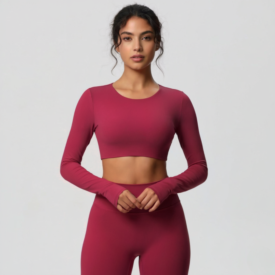 Langärmeliges Crop Top für Damen