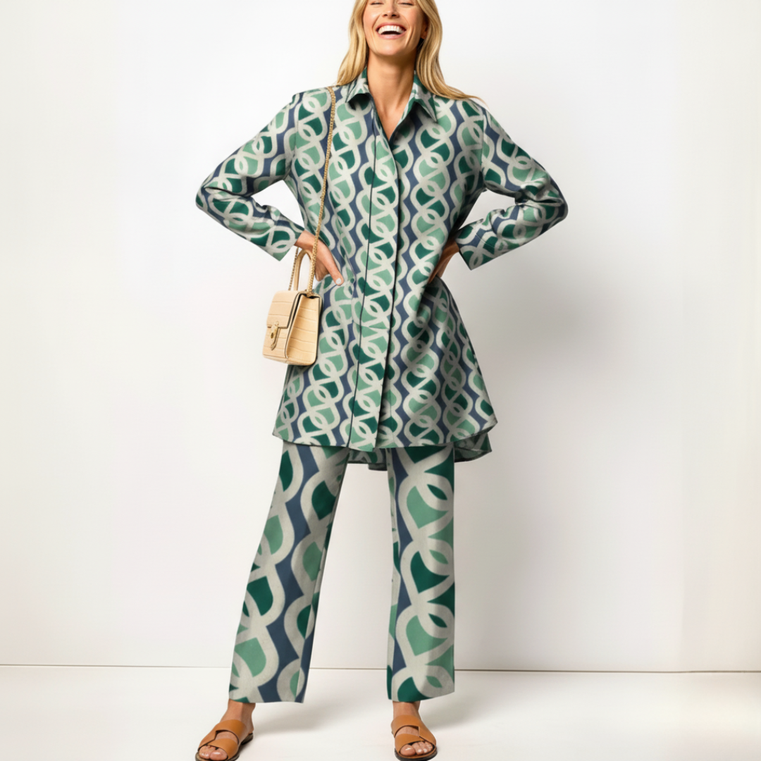 Strukturiertes Herbstkleid für Damen | Langarm Design