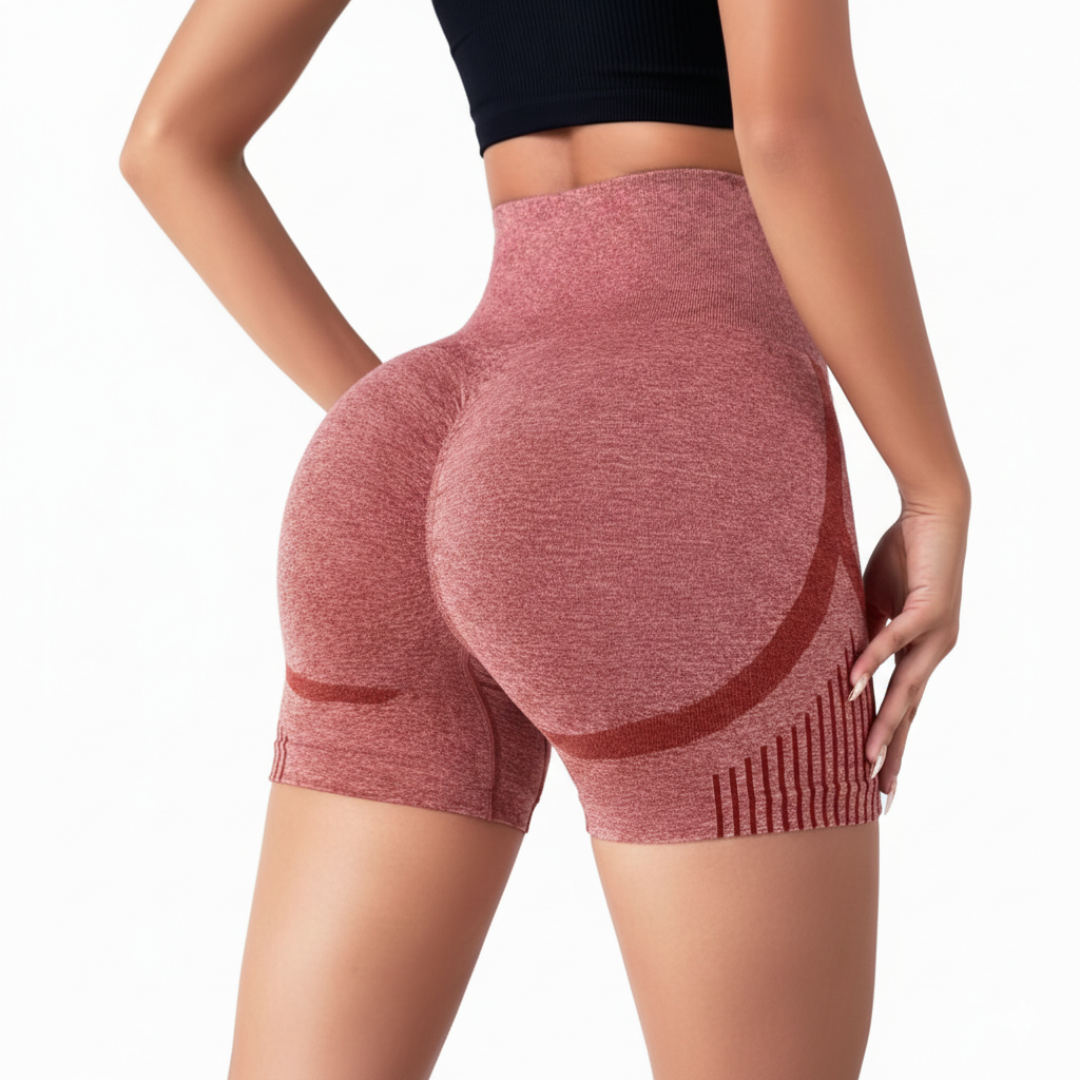 Hoch taillierte Gymshorts für Damen mit Muster