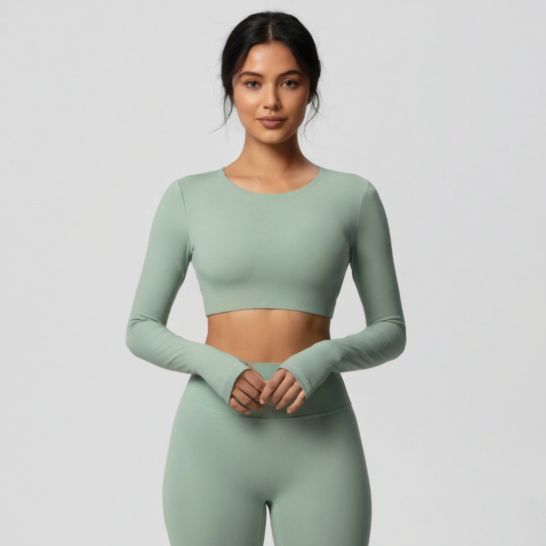 Langärmeliges Crop Top für Damen