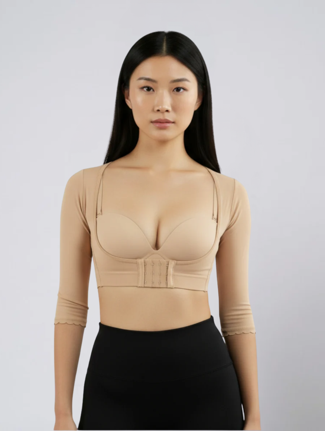 Shapewear Compression Top for Women – Arm Shaper Body Shaper with Front Closure