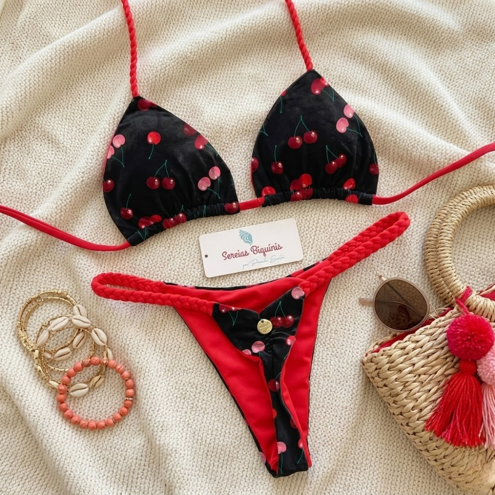 Bedruckter Zweiteiliger Bikini für Damen | G-String