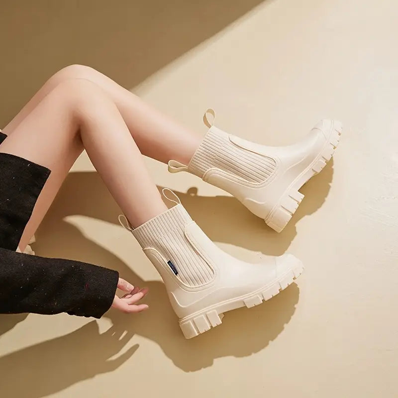 Chelsea Stiefel für Damen | Blockabsatz Elastikeinsatz