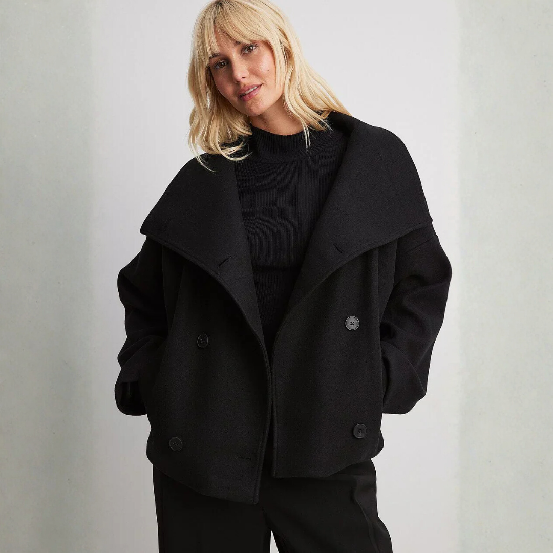 Kurzmantel mit doppeltem Verschluss für Damen