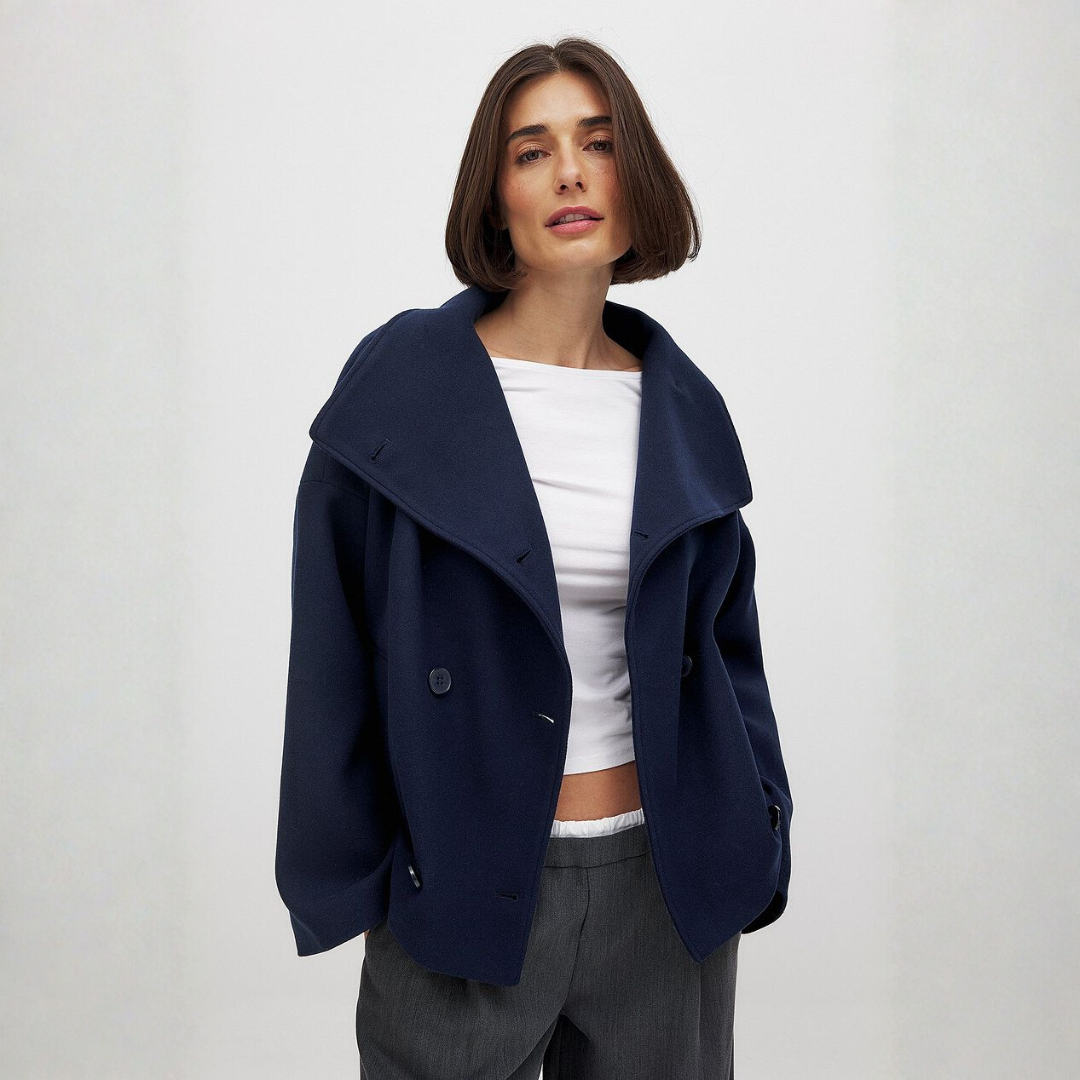 Kurzmantel mit doppeltem Verschluss für Damen