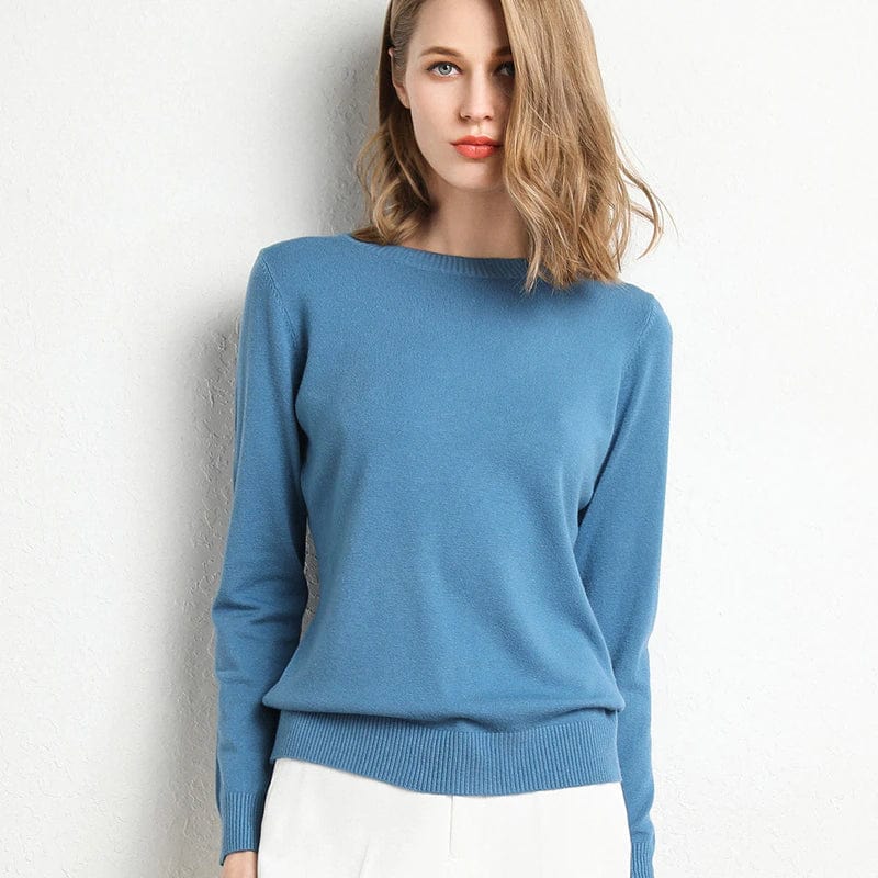 Damen Pullover aus Strick | Klassischer Rundhalsausschnitt
