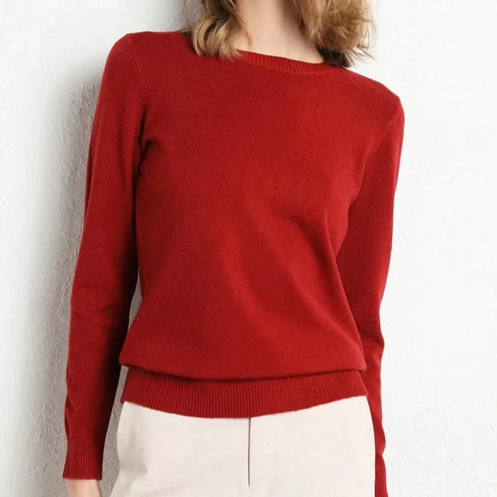 Damen Pullover aus Strick | Klassischer Rundhalsausschnitt