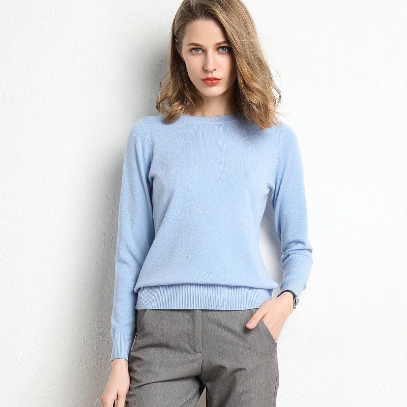 Damen Pullover aus Strick | Klassischer Rundhalsausschnitt