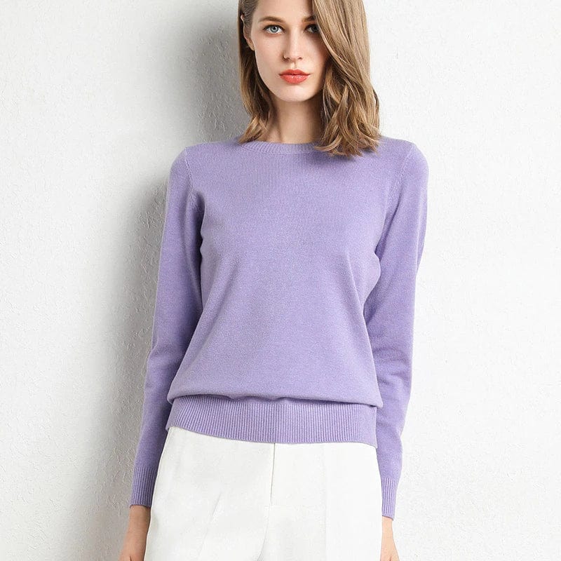 Damen Pullover aus Strick | Klassischer Rundhalsausschnitt