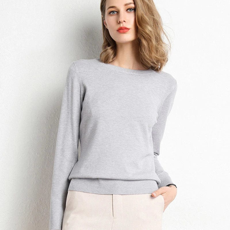 Damen Pullover aus Strick | Klassischer Rundhalsausschnitt